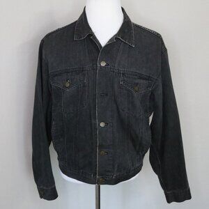 Vintage DKNY Men's Jacket * Large * Black Denim * 1 Button Missing * Good 90's